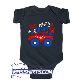 Red White Boom 4Th Of July Baby Onesie