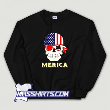 Vintage Pirate Skull American Flag 4Th Of July Sweatshirt
