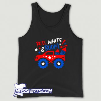 Vintage Red White Boom 4Th Of July Tank Top