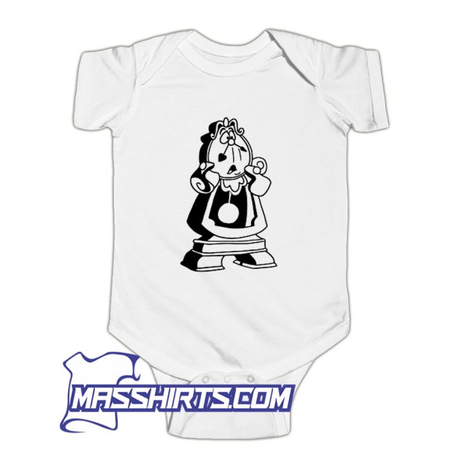 Classic Beauty And The Beast Cogsworth Baby Onesie