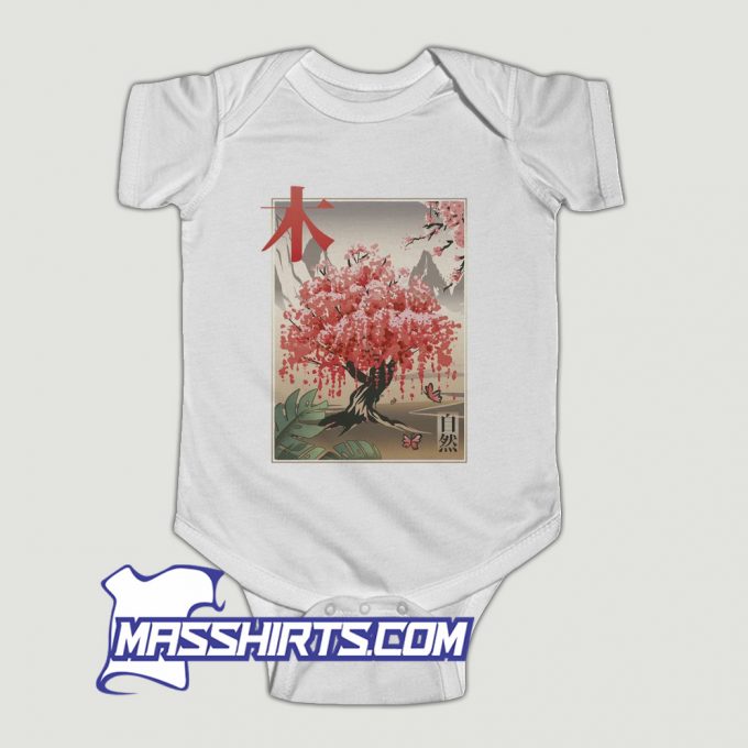 Japanese Sakura Tree Baby Onesie