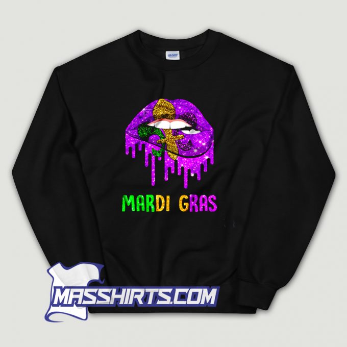 Best Mardi Gras Lip Biting Sweatshirt