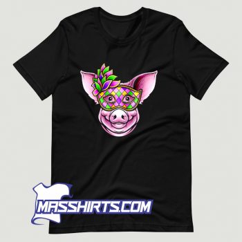 Funny Piglet Mardi Gras Mask T Shirt Design