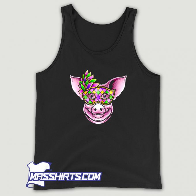 Vintage Piglet Mardi Gras Mask Tank Top