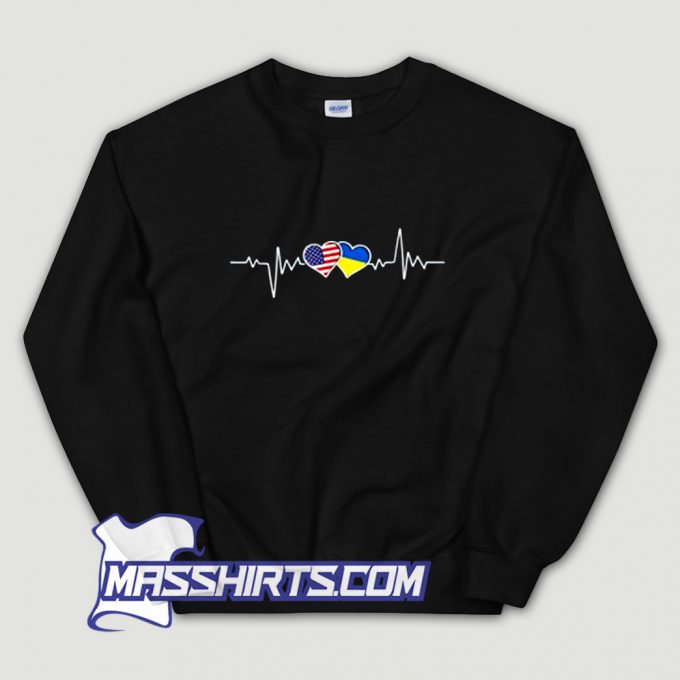 Best Ukrainian USA Heartbeat Sweatshirt