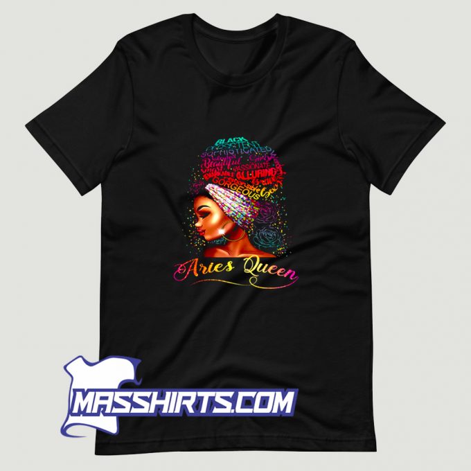 Cheap Aries Queen Afro Zodiac T Shirt Design