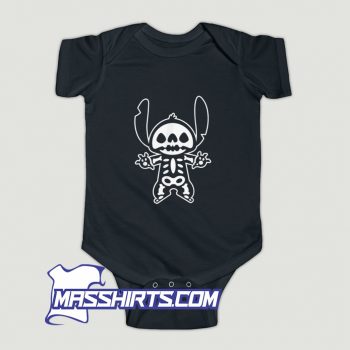 Disney Stitch Halloween Skeleton Baby Onesie