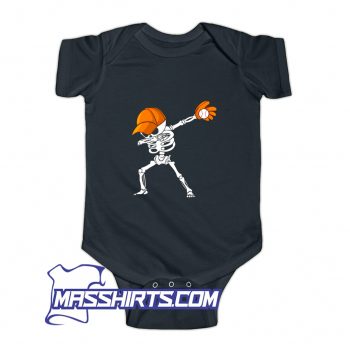 Funny Dabbing Skeleton Baseball Baby Onesie