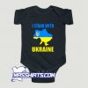 I Stand With Ukraine Map Baby Onesie