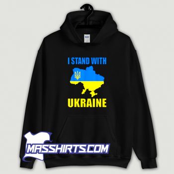 I Stand With Ukraine Map Hoodie Streetwear