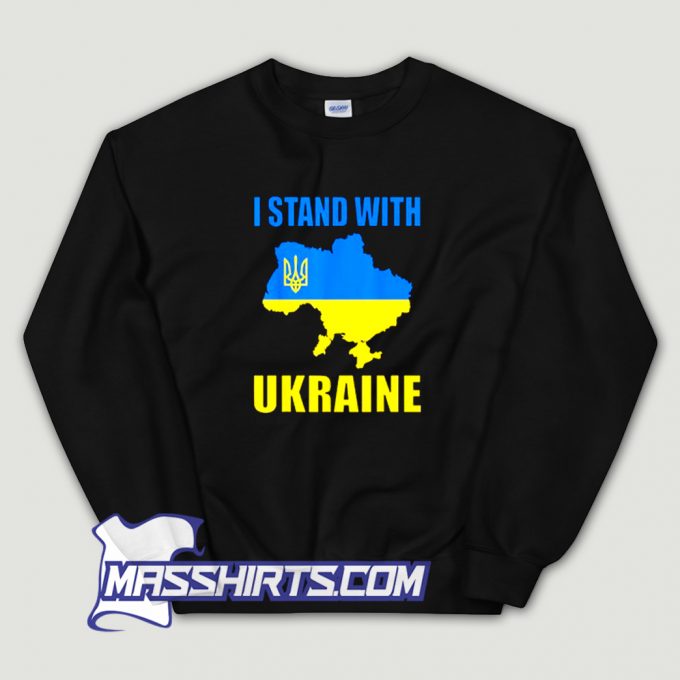 I Stand With Ukraine Map Sweatshirt