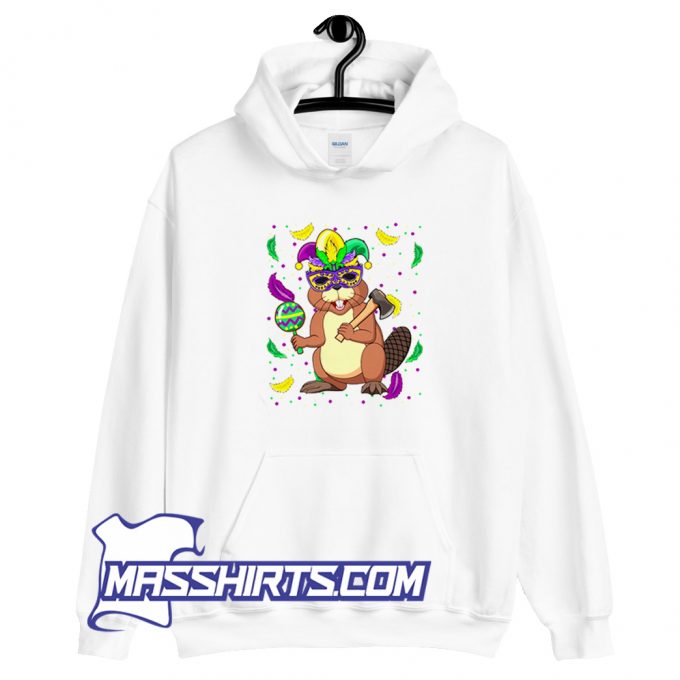 Mardi Gras Beaver With Parade Mask Hoodie Streetwear