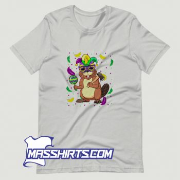 Mardi Gras Beaver With Parade Mask T Shirt Design