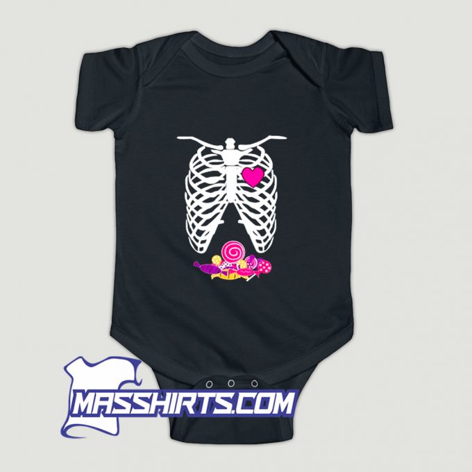 Skeleton Rib Cage Candy Baby Onesie