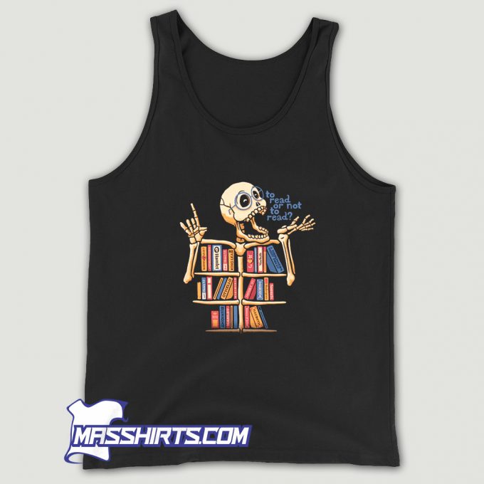 Skeleton Shelf Book Lover Tank Top