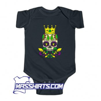 Sugar Skull Crown Jester Mardi Gras Baby Onesie