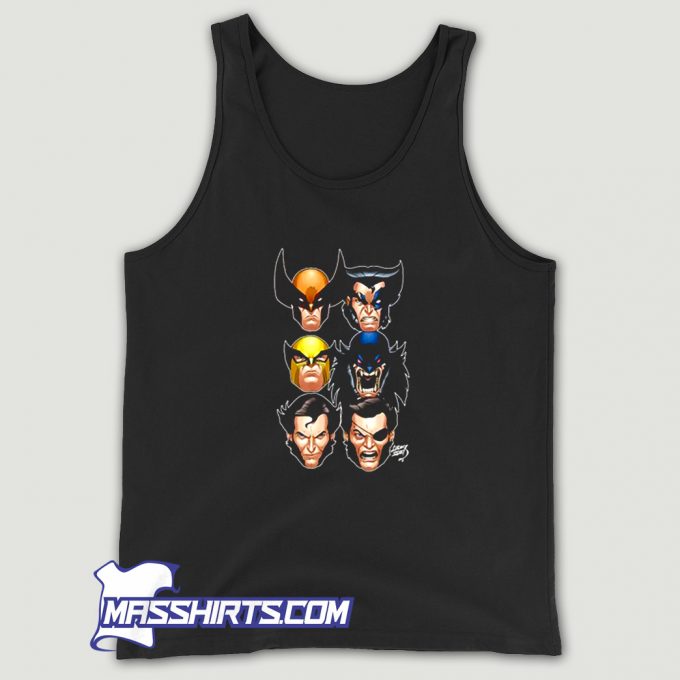 Wolverine Heads Hugh Jackman Tank Top