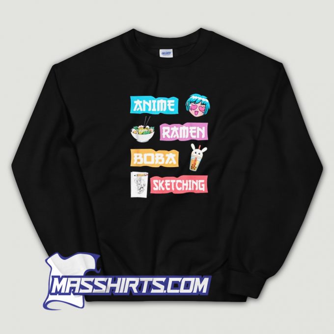 Anime Ramen Boba Sketching Sweatshirt