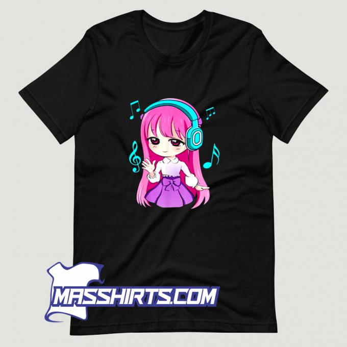 Anime and Music Girl For Teen chibi T Shirt Design