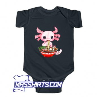 Axolotl Eating Ramen Noodles Anime Baby Onesie