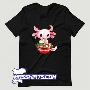Axolotl Eating Ramen Noodles Anime T Shirt Design