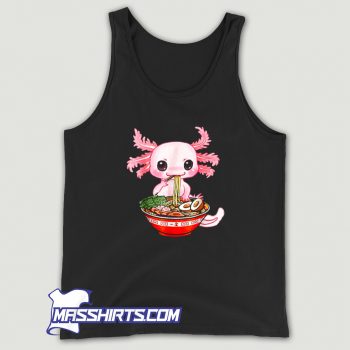 Axolotl Eating Ramen Noodles Anime Tank Top