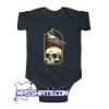 Black Crow With Skull And Moon Baby Onesie