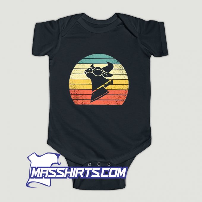 Cow Chop Sunset Baby Onesie