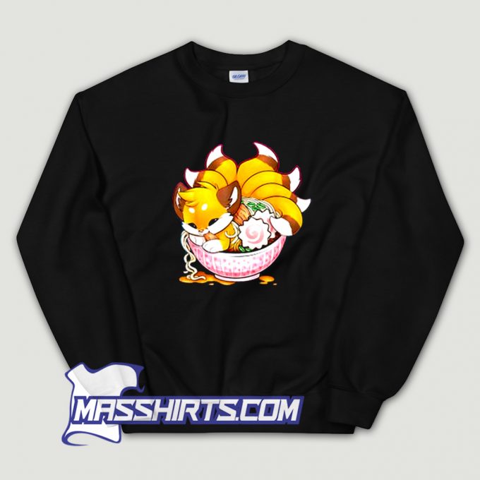 Cute Fox Ramen Japanese Noodles Sweatshirt