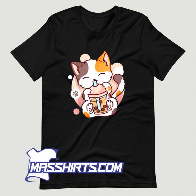 Funny Cat Boba Tea Bubble Tea T Shirt Design