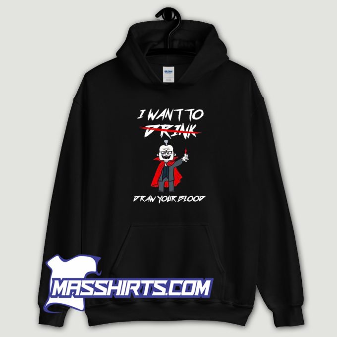 Halloween Scary Syringe Draw Blood Hoodie Streetwear