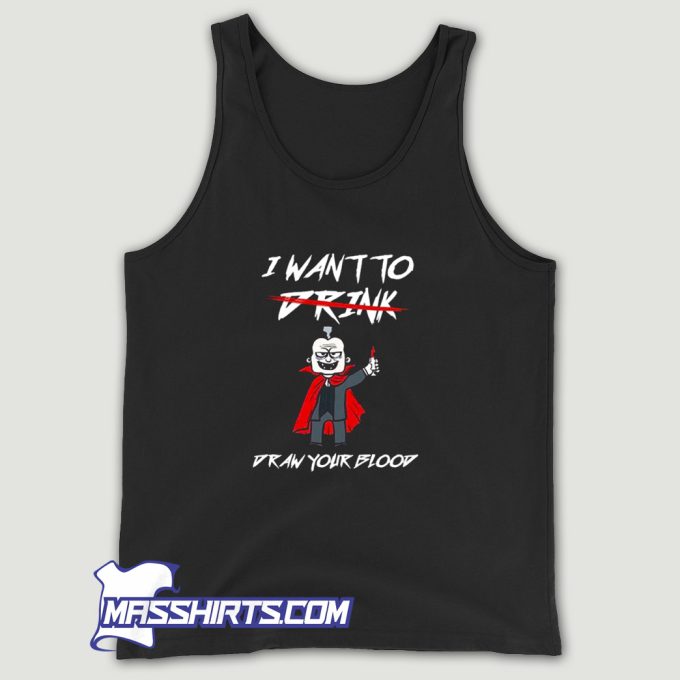 Halloween Scary Syringe Draw Blood Tank Top