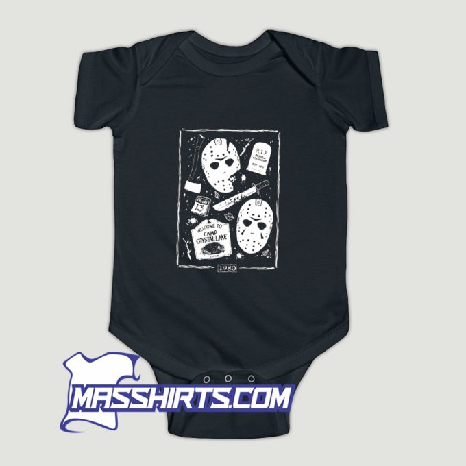 Jason Voorhees Welcome Campers Baby Onesie