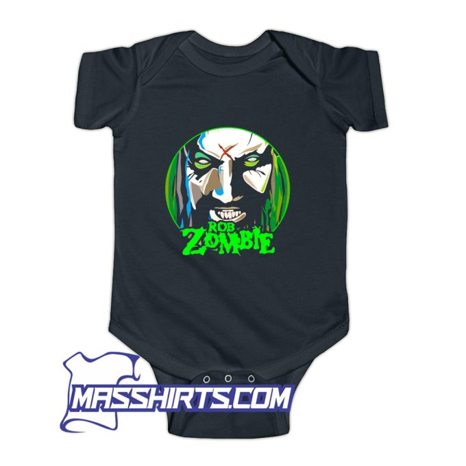 Zombie Logo Rob Zombie Green Logo Baby Onesie