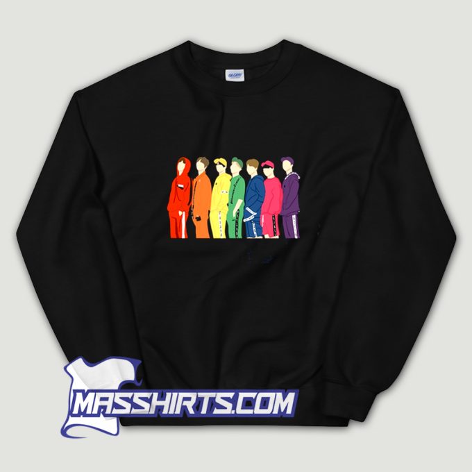 Awesome Bts Muster Rainbow Photoshoshoot Sweatshirt