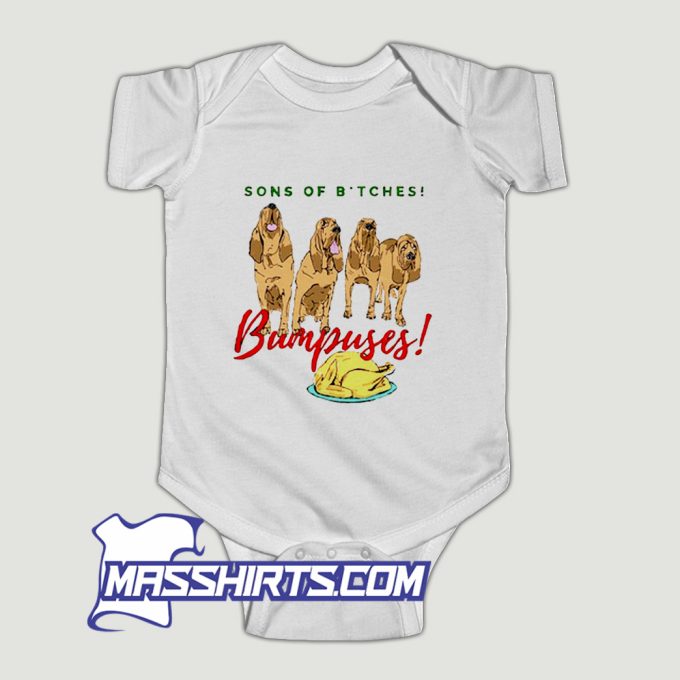 Bumpuses Bloodhounds A Christmas Baby Onesie