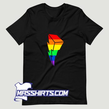 Classic Power Rangers Pride Bolt Rainbow T Shirt Design