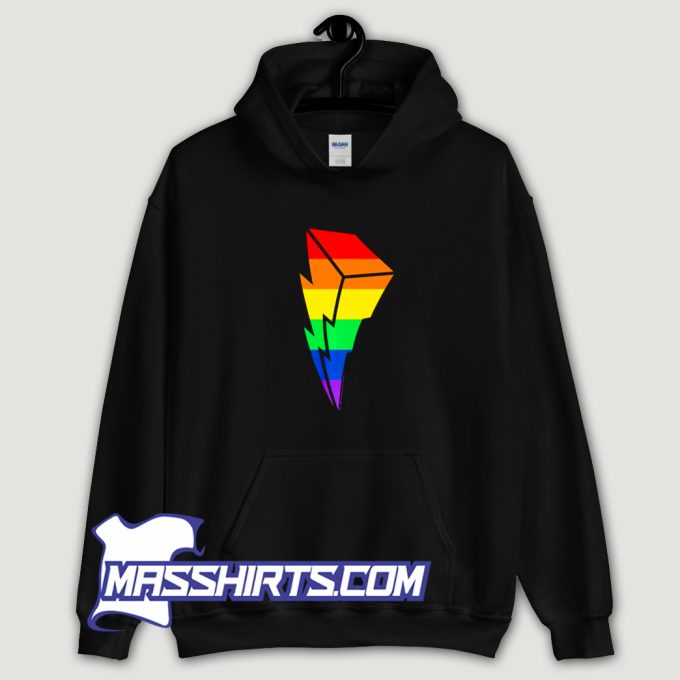 Cool Power Rangers Pride Bolt Rainbow Hoodie Streetwear