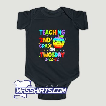 Grade On Twosday 02 22 2022 Math Teacher Pop It Baby Onesie