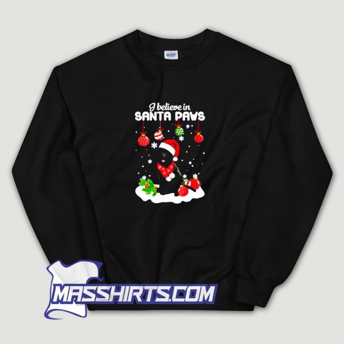 I Believe In Santa Paws Black Goldendoodle Sweatshirt