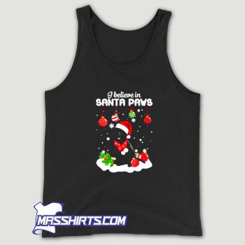 I Believe In Santa Paws Black Goldendoodle Tank Top