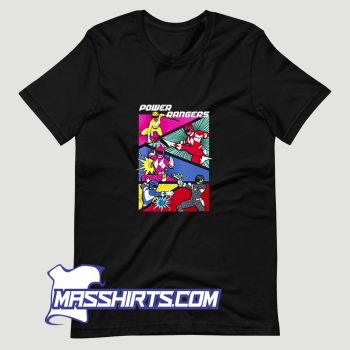 Power Rangers Comic Action T Shirt Design