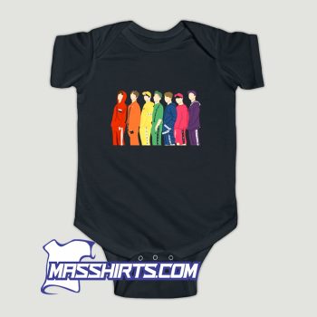 Vintage Bts Muster Rainbow Photoshoshoot Baby Onesie