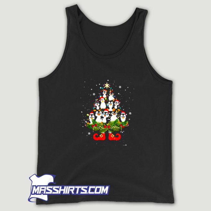 Awesome Penguins Christmas Tree Lights Tank Top