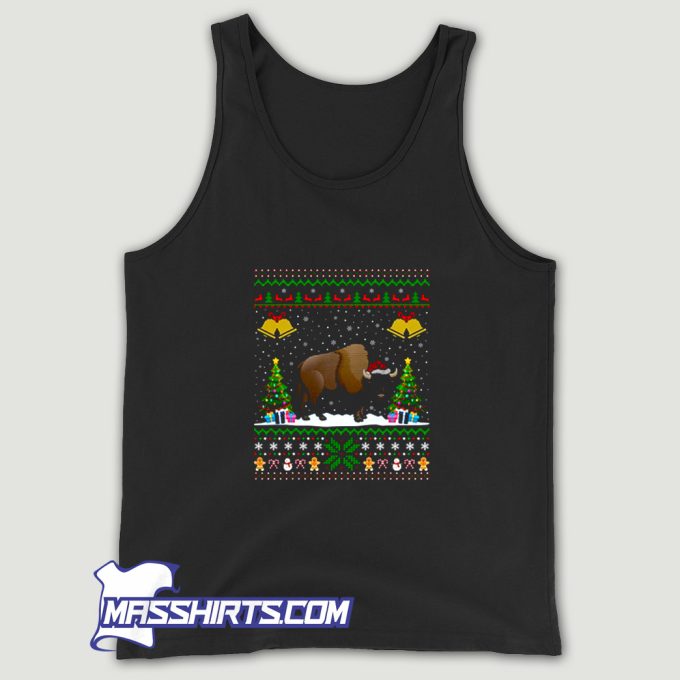 Bison Animal Ugly Bison Christmas Tank Top