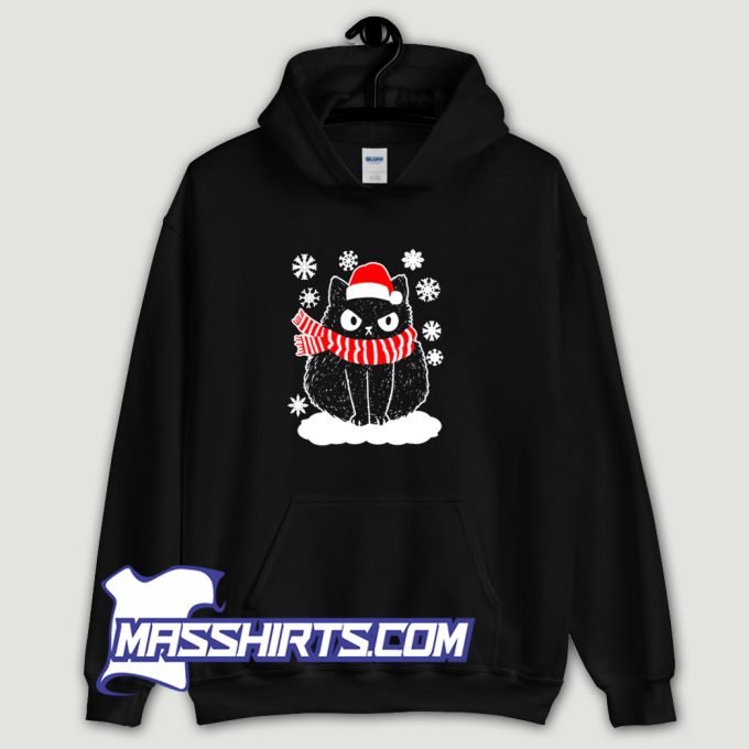 Black Cat Xmas Christmas Snowflake Hoodie Streetwear