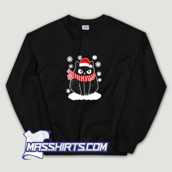 Black Cat Xmas Christmas Snowflake Sweatshirt
