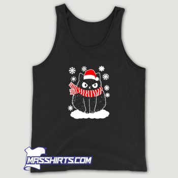 Black Cat Xmas Christmas Snowflake Tank Top