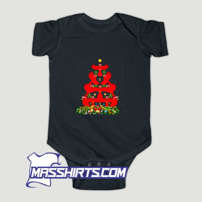 Cardinals Bird Christmas Tree Baby Onesie