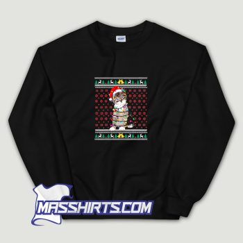 Cat Light Ugly Christmas Sweatshirt On Sale
